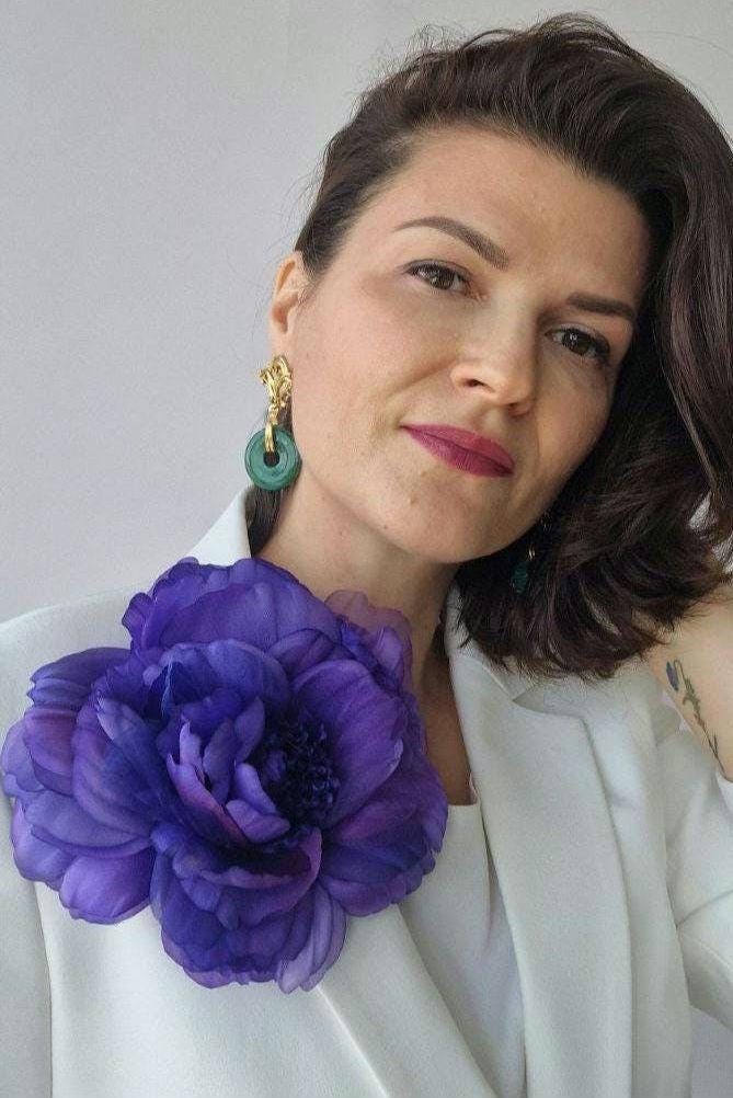Spilla Floreale Elegante Per Donna - JYJLLM, Accessorio Con Design Floreale, In Metallo Di Qualità, Regalo Con Scatola Per Ogni Occasione - 4