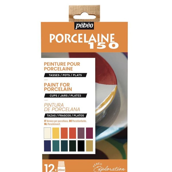 Pebeo Porcelaine 150 Exploration Paint Set| Paint for Porcelain | 20 Assorted colors | 20 ml each | porcelain paint