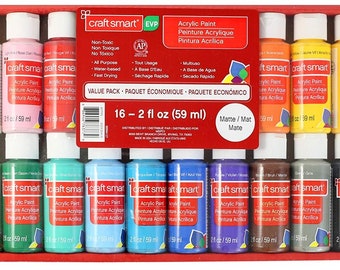 Color Matte Acrylic von Craft Smart 16 farben sortiert