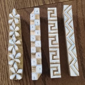 4 sztuki bloku PRINTING | Blok/stempel rzeźbiony ręcznie z drewna, stempel ceramiczny, stempel tekstylny, blok drukarski rzeźbiony w drewnie, stempel do tkanin