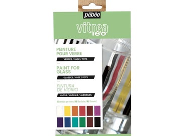 Pebeo Vitrea 160 Exploration Set - 12 x 20 ml Pintura para vidrio / 12 colores surtidos NUEVO