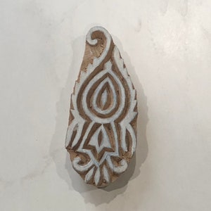 Blok DRUK KWIATOWY 1 sztuka | Blok/stempel rzeźbiony ręcznie z drewna, stempel ceramiczny, stempel tekstylny, stempel do tkanin rzeźbiony w drewnie 15 cm X 6 cm