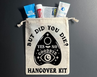 Planchette Hangover Kit | Halloween Bridal Party Gifts | Halloween Wedding | Bridal Party Gifts | Party Favor Gifts | Ghost Bachelorette Bag