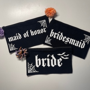 Halloween Bridal Party Gifts | Halloween Wedding | Bridal Party Gifts | Spooky Wedding | Custom Bridal Bags