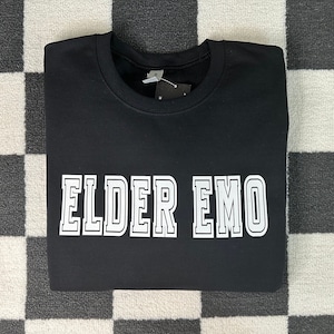 Elder Emo, Elder Emo Sweatshirt, Goth Sweater, Graphic Sweater, Halloween Crewneck