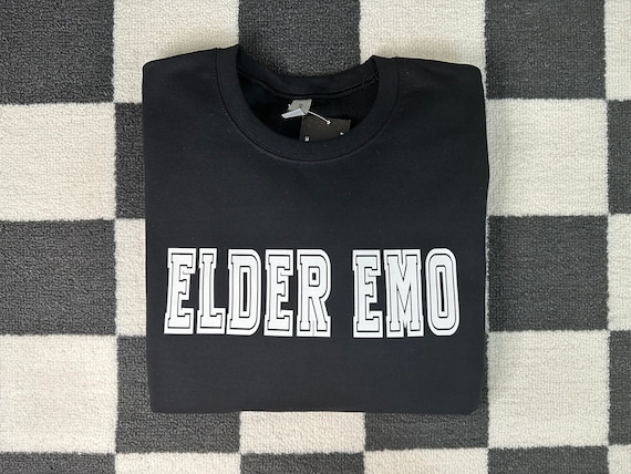 Elder Emo, Elder Emo Sweatshirt, Goth Sweater, Graphic Sweater, Halloween Crewneck
