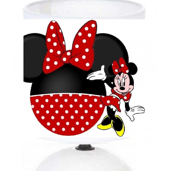 Lampe de chevet Minnie. Personnalisé prénom de l'enfant.