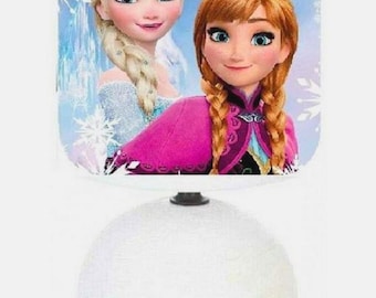 Lampe de chevet REINE DES NEIGES - Personnalisé prénom au choix.