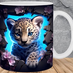 3D-illustratie Sublimatie keramische mok. Babytijger. Aanpasbaar