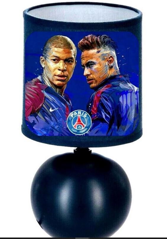 Present Lampe de chevet Foot K Mbappe et Neymar PSG - création artisanale  découpage manuelle. H 25cm
