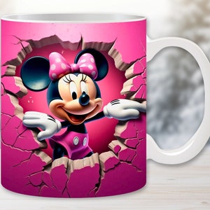 Sublimatie keramische mok 3D illustratie. Minnie. Aanpasbaar.