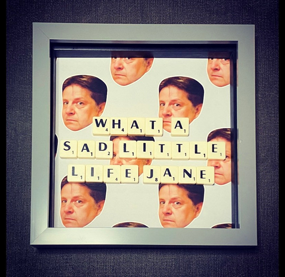 What a Sad Little Life Jane Scrabble Frame Etsy