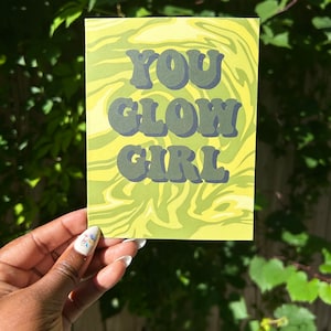 Carte pliée vierge You Grow Girl // carte de voeux pour un ami // amitié // jolies cartes