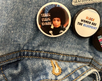 Thank Black Women Angela Davis Pin/Pin back Buttons/ Black Joy Pin