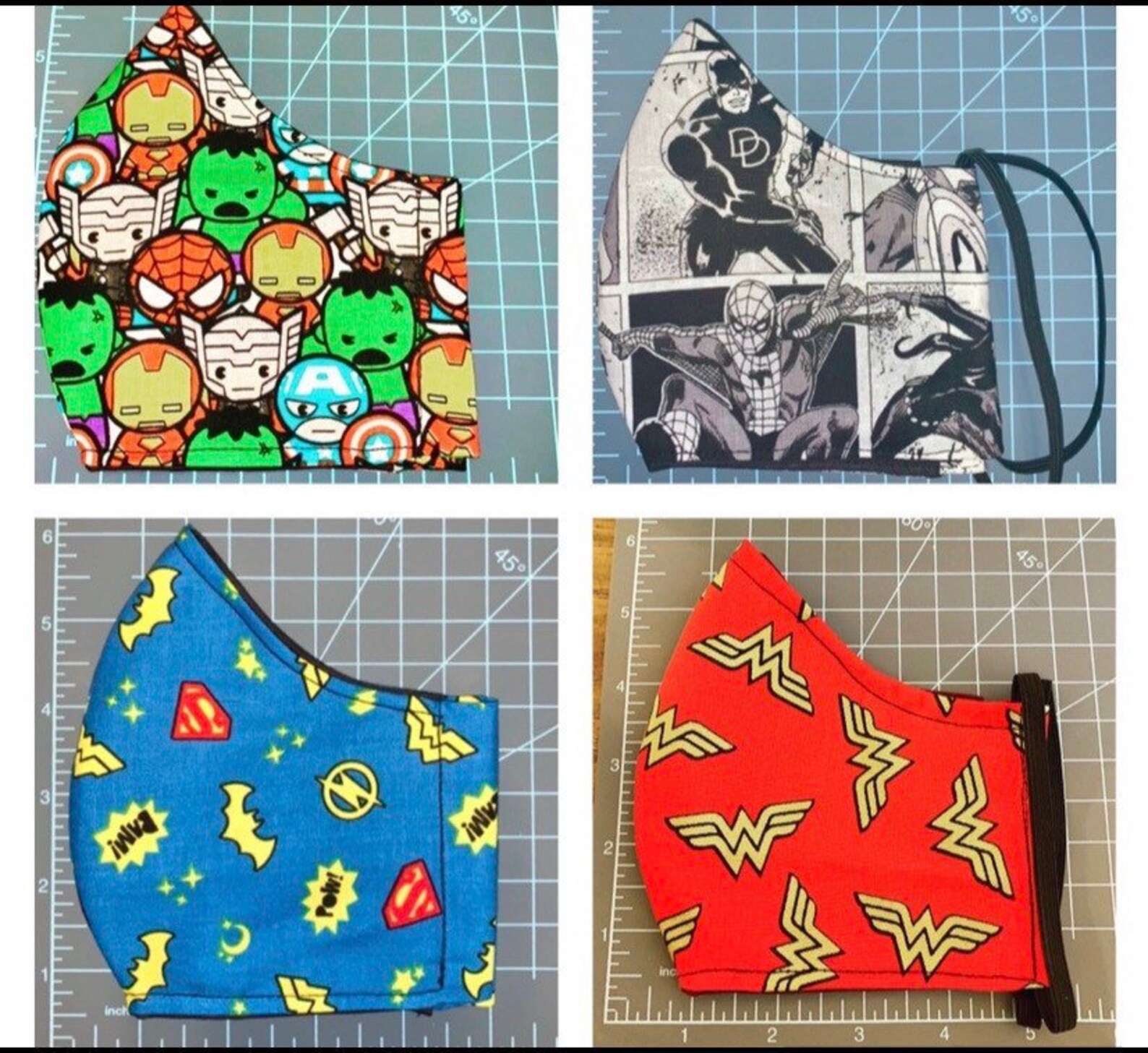 Super Hero Customizable Face Masks w/Fitted Nose and Filter Etsy