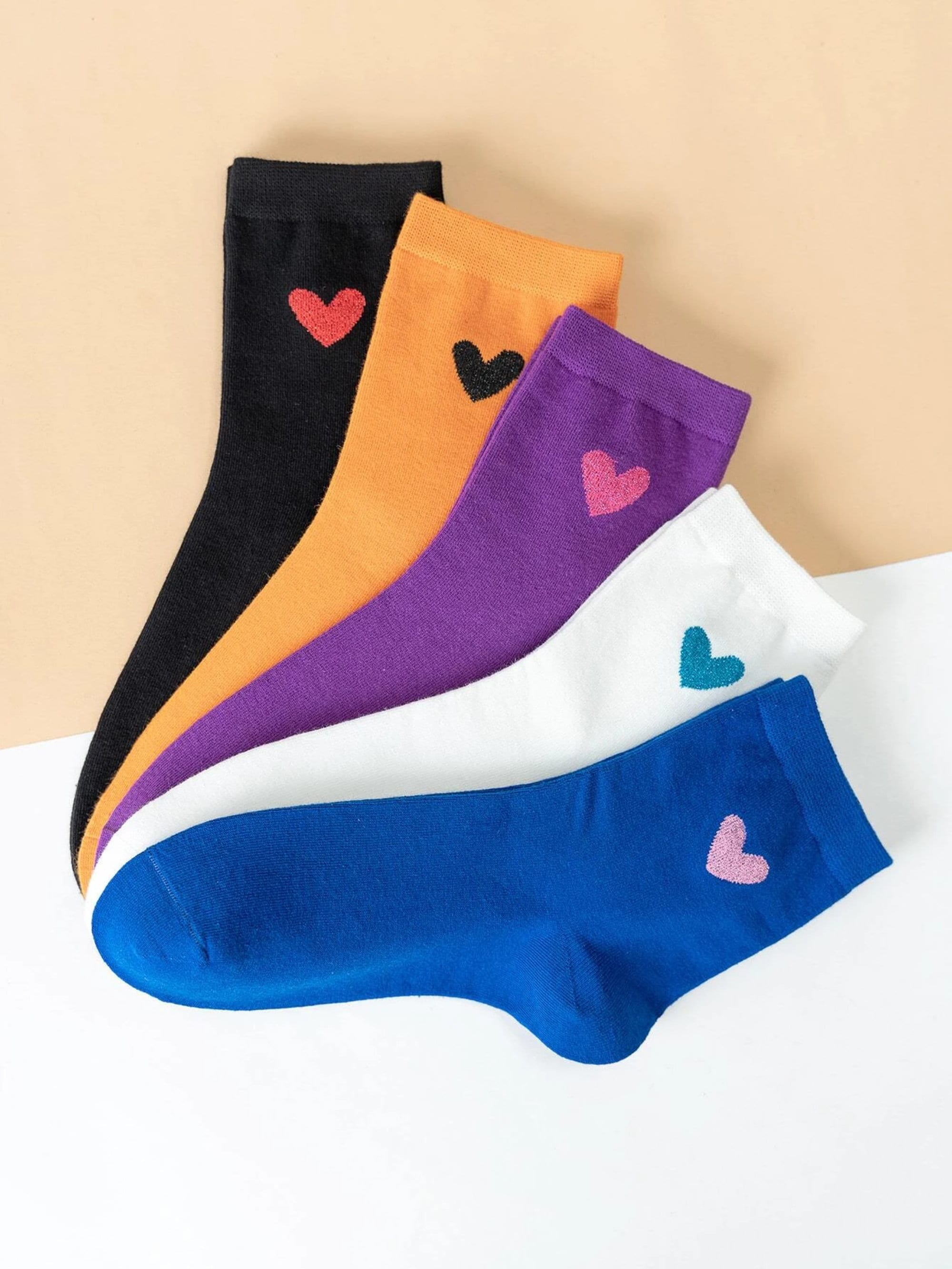 Crew Cotton Socks with Heart for Women Heart Socks Crew Etsy