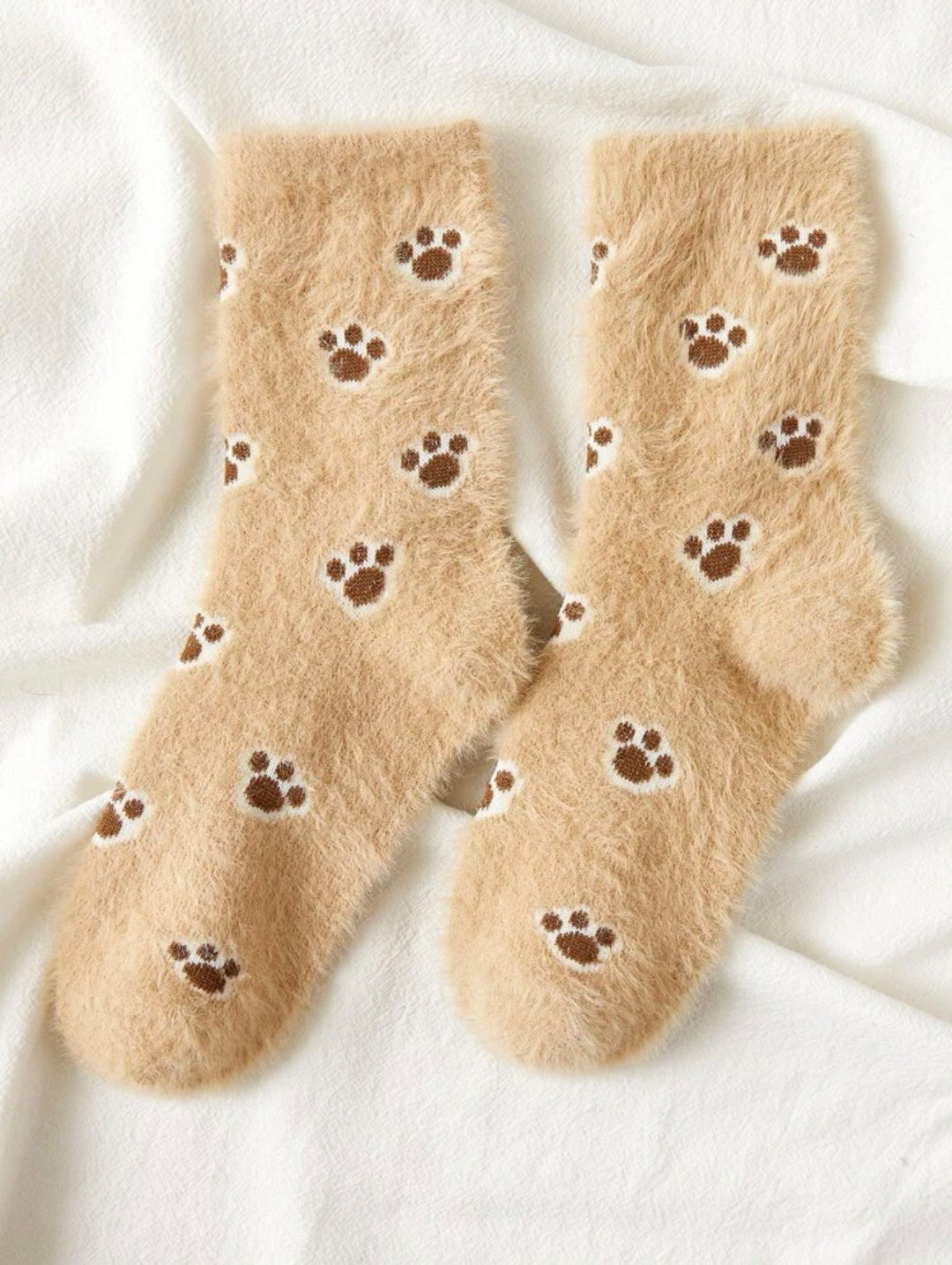 Cozy Funny Fuzzy Socks Paw Pattern Pet Lover Gift Quirky Footwear for