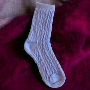 Pastel Cable-knit Cozy Socks Soft Winter Warm Crew Length Socks - Etsy