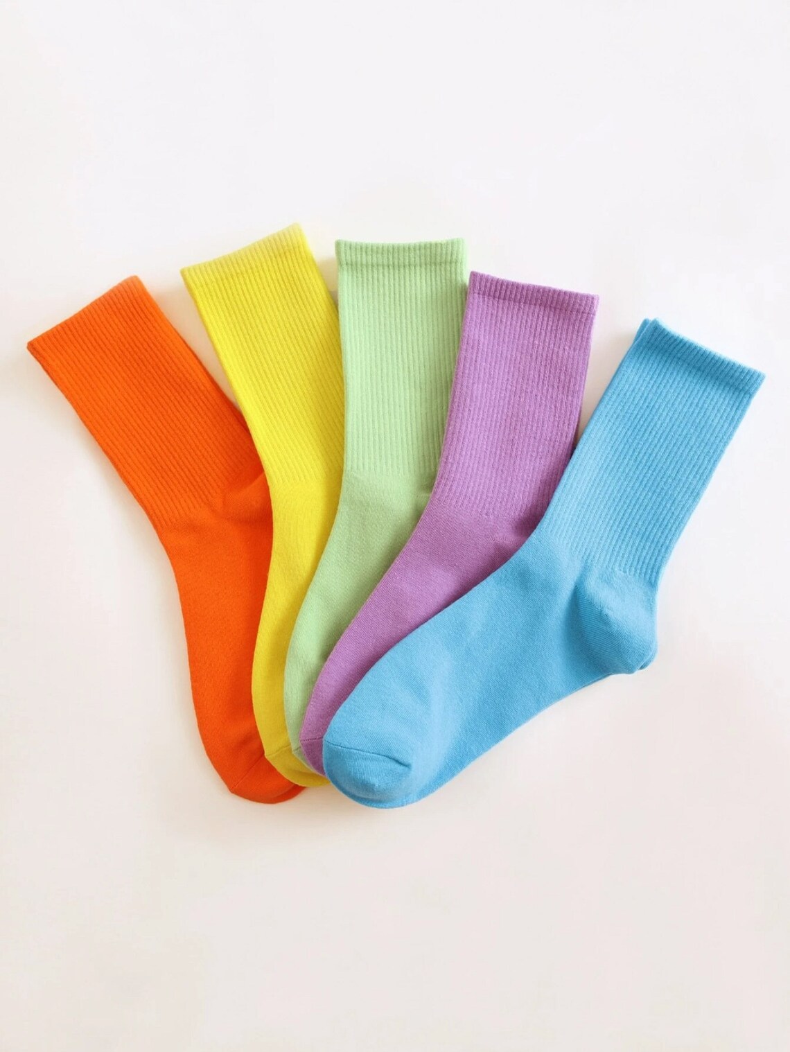 Neon Socks Crew Cotton Socks for Women Fluorescent Socks Etsy UK