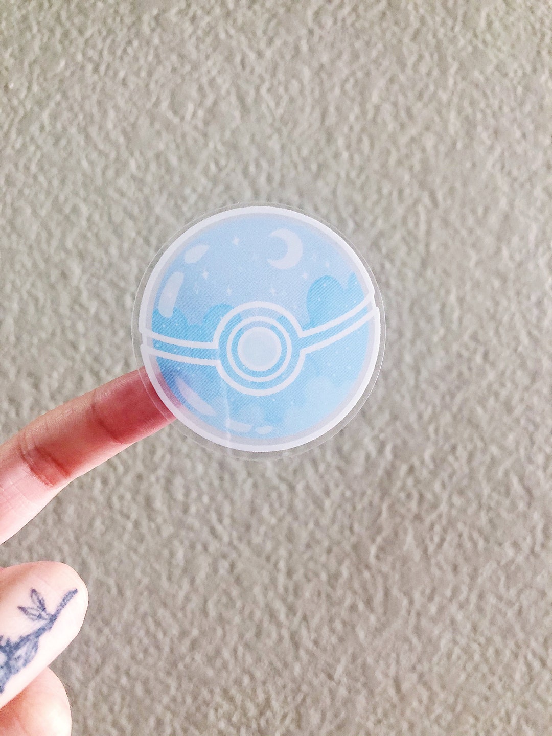 Starry Pokeballs Pokeball Sticker Pokémon Sticker Etsy