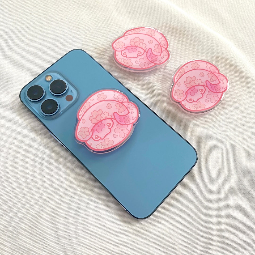Sakura Snake Phone Grip | Ball Python Phone Grip | Kawaii Phone Grip ...