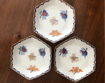 floral hexagon dish set (3)