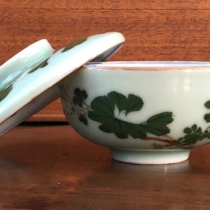 Seto Celadon rice bowl with lid