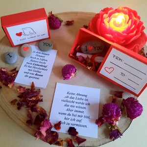 Caixa com mensagem de amor
