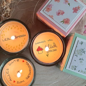 Tealight with message / wish message