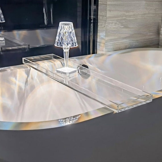 Acrylic Luxury Bathtub Storage Rack Caddy Shelf Large Tub Tray