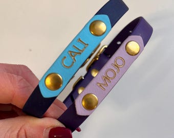 Waterproof Biothane Dog Collar, Personalized Vegan Leather Puppy Collar