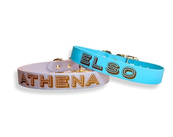 Waterproof Biothane Dog Collar, Personalized Vegan Leather Collar
