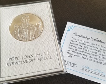 1978 Proof Franklin Mint .925 Silver Pope John Paul I