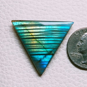 Amazing Labradorite Cabochon, 100% Natural Triangle Shape Multi Flashy Labradorite Crystal Gemstone, Designer Cabochon,Size 32X32X7mm 46 Cts