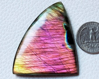 Huge Size AAA++  Purple Labradorite Loose Cabochon, 100% Natural Purple Labradorite Gemstone, Pendant Making Cabochon, Size 56X48X8MM 168Cts