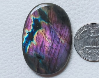 AAA Quality Purple Labradorite Cabochon, Designer Multi Purple Labradorite Loose Gemstone, DIY Jewelry Making Stone, Size 46X31X6 mm 84Cts