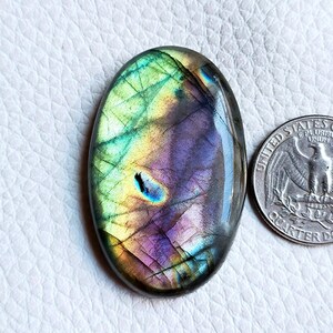 Amazing Multi Purple Flashy Labradorite Cabochon Pendant Jewelry Making Stone Labradorite Stone 47X30X7 MM 102 Crt Labradorite Gemstone