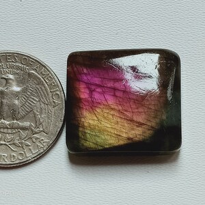 Rainbow Purple Labradorite Cabochon, 100% Natural Yellow Purple Labradorite Gemstone, Pendant Making Cabochon, Size 23X21X7MM 41Cts