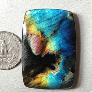 AAA Quality Spectrolite Labradorite Loose Cabochon, 100% Natural Multi Flashy Labradorite Gemstone, Big Pendant Cabochon, 39X33X7MM 120Cts