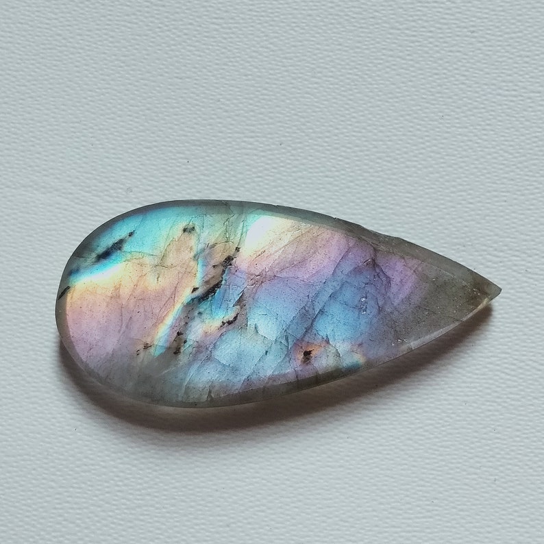 37X17X6MM Purple Labradorite Loose Cabochon Smooth Pendant Making Cabochon 31Cts 100/% Natural Multi Flashy Purple Labradorite Gemstone