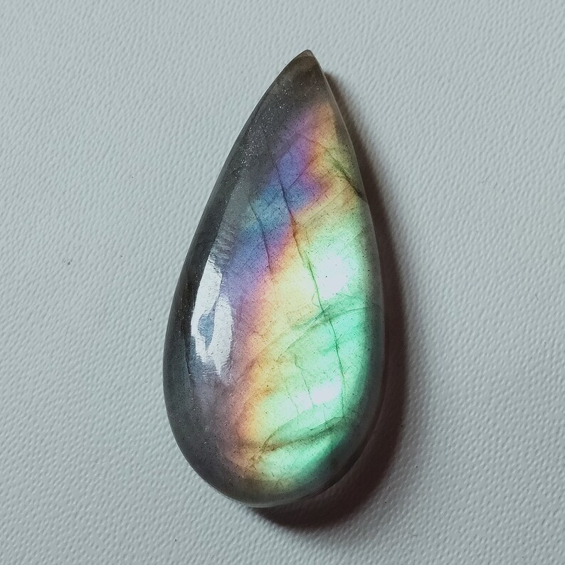 37X17X6MM Purple Labradorite Loose Cabochon Smooth Pendant Making Cabochon 31Cts 100/% Natural Multi Flashy Purple Labradorite Gemstone