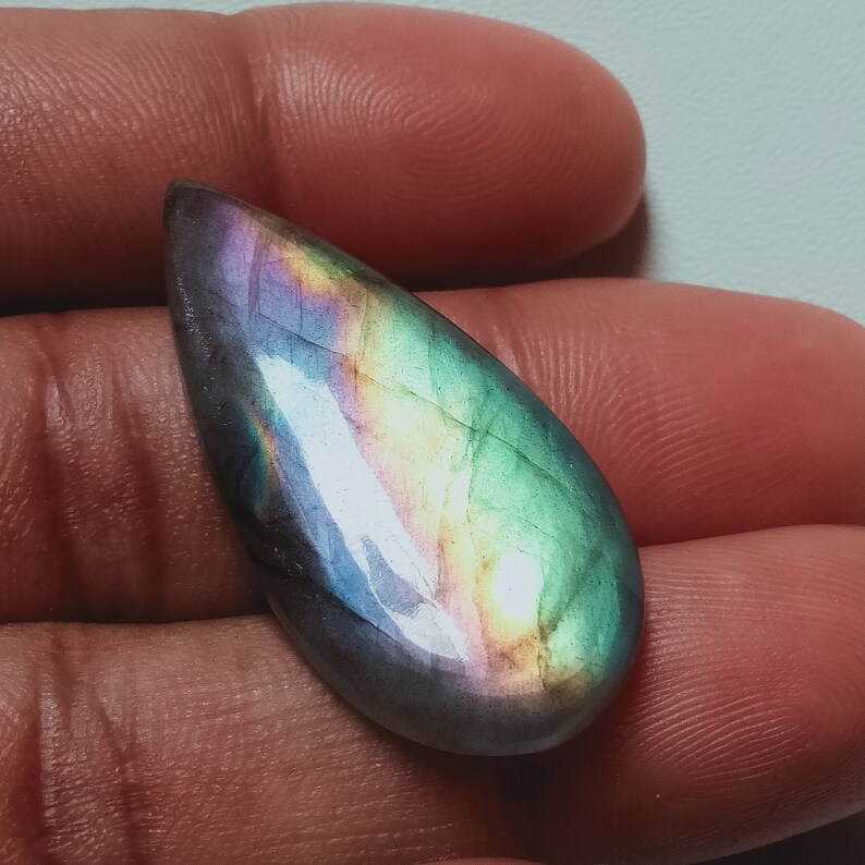37X17X6MM Purple Labradorite Loose Cabochon Smooth Pendant Making Cabochon 31Cts 100/% Natural Multi Flashy Purple Labradorite Gemstone