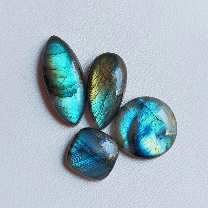 4 Pieces Labradorite Loose Cabochon 80 Cts Mix Shape Lot 100/% Natural Multi Flashy Labradorite Gemstone Pendant Jewelry Cabochon