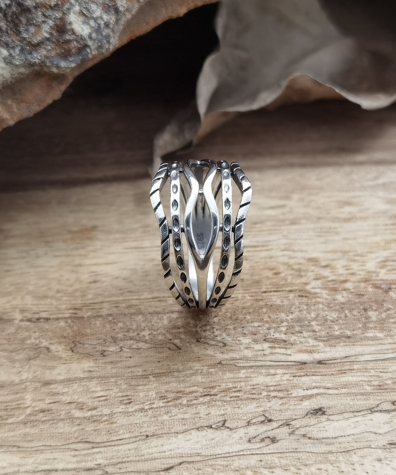 Sterling silver ring handmade solid statement 925 unique modern anniversary dainty unisex men women beautiful jewelry gift for her