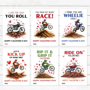 Dirt Bike Valentinstagskarten - Printable - Wheelie - Kinder Valentinstagskarte - Schul Valentinstagskarte - Klasse Party - Valentinstagskarte - PDF