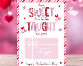Porta tarjetas de regalo de San Valentín - Imprimible - Idea de regalo para profesores - Descarga instantánea - San Valentín escolar - Porta tarjetas de regalo de San Valentín
