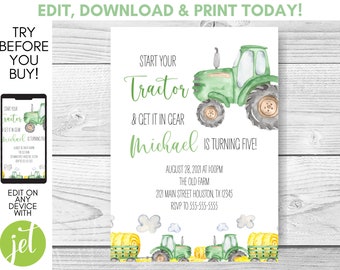 Invitation Tracteur Etsy Invitation Tracteur Etsy