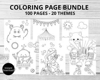 Download Coloring Page Bundle Etsy