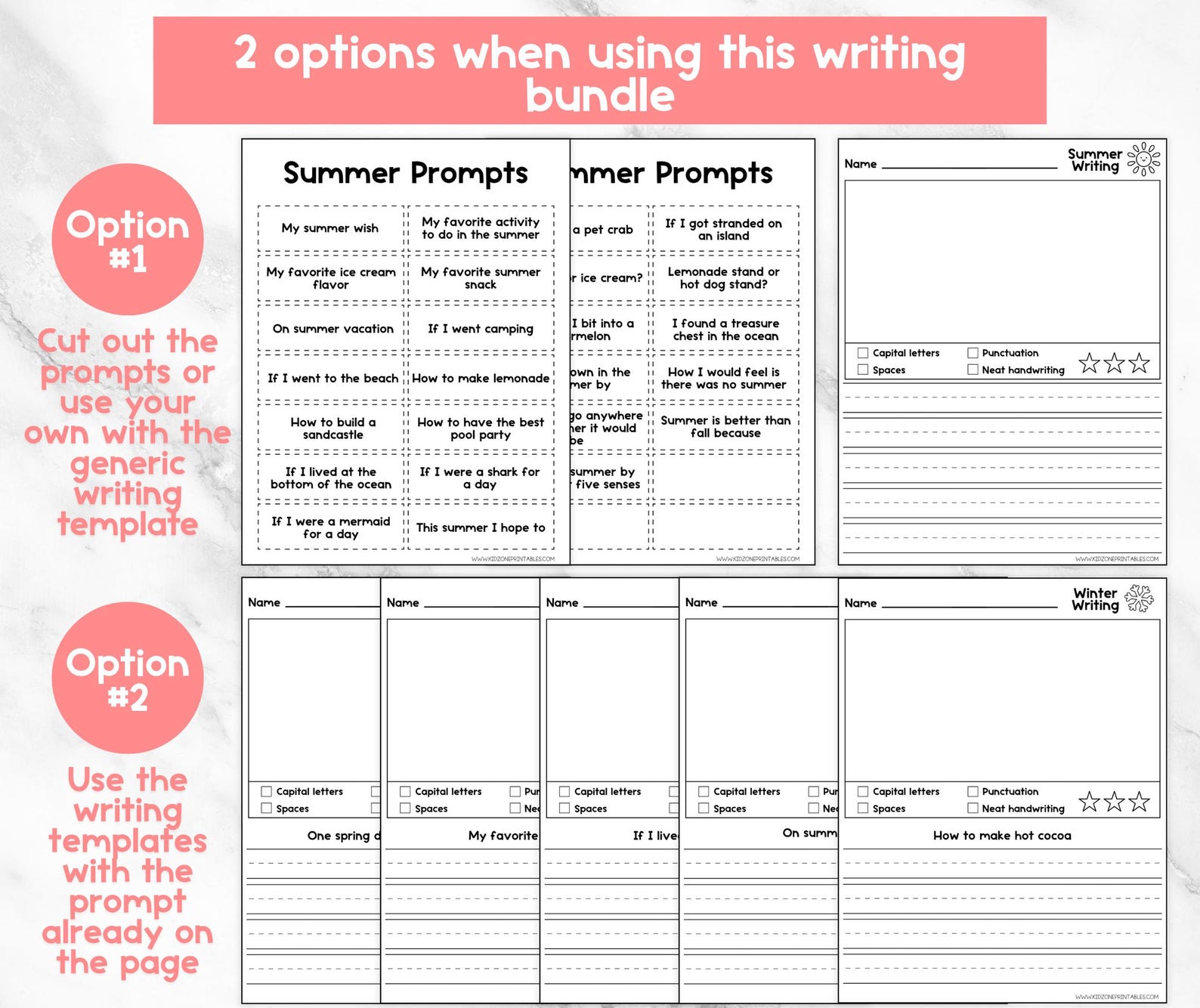 Writing Prompt Bundle - Printable - Writing Journal - Seasonal Writing ...