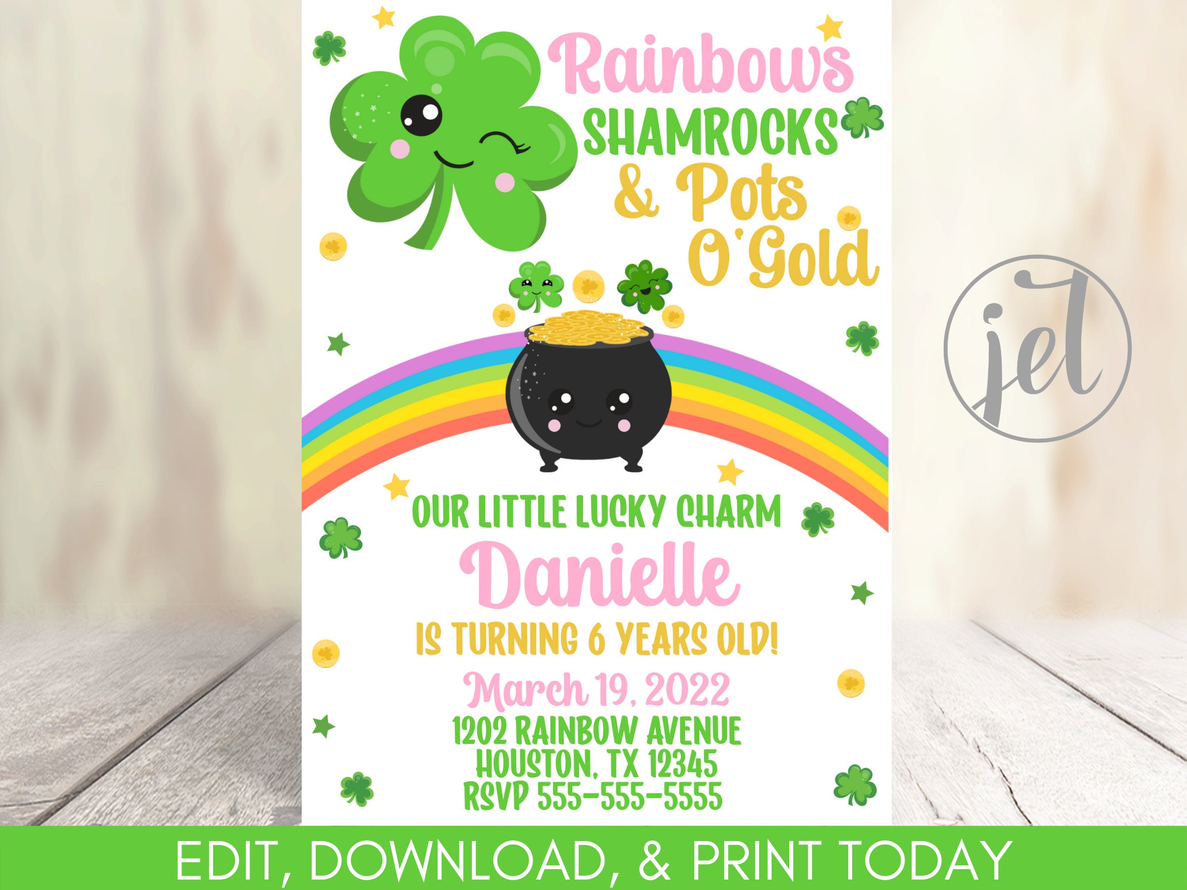 Lucky Invitation - Editable - St. Patrick's Day Birthday